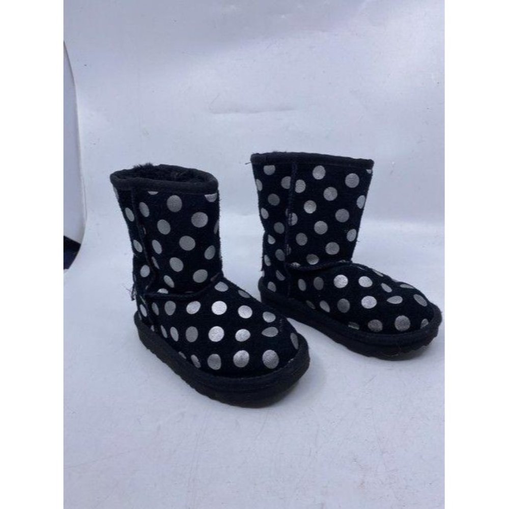 Ugg Australia Black White W Polka Dot Kid Bootsboo - Picture 2 of 8